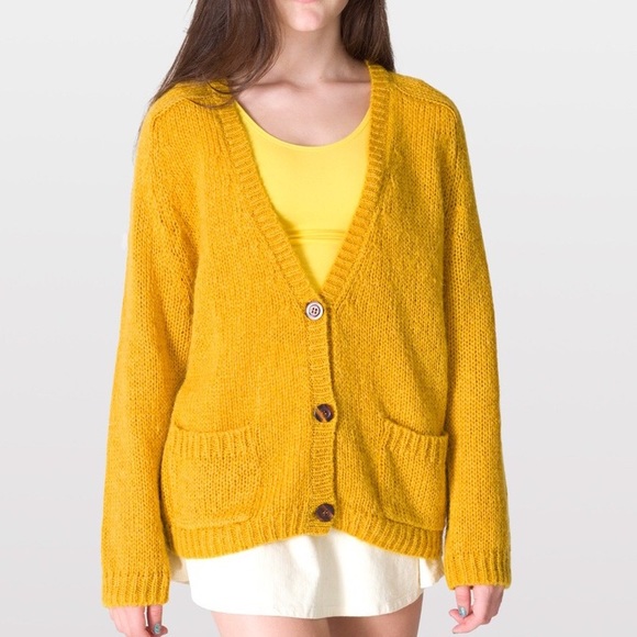 American Apparel Gold Mohair Cardigan 